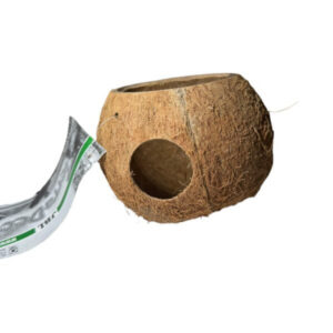 JBL Cocos Cava 3/4 naturlig kokoshule med tre huller til akvarium hos Aqualand