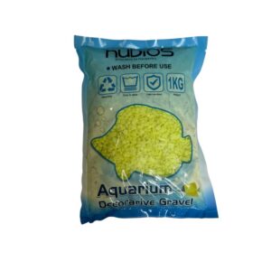 Nubios gult akvariegrus 2-3mm dekorationssten Aqualand