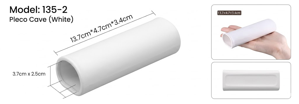L-Mallehule Model 135-2 hvid keramikhule til L-maller, L144 og Ancistrus hos Aqualand