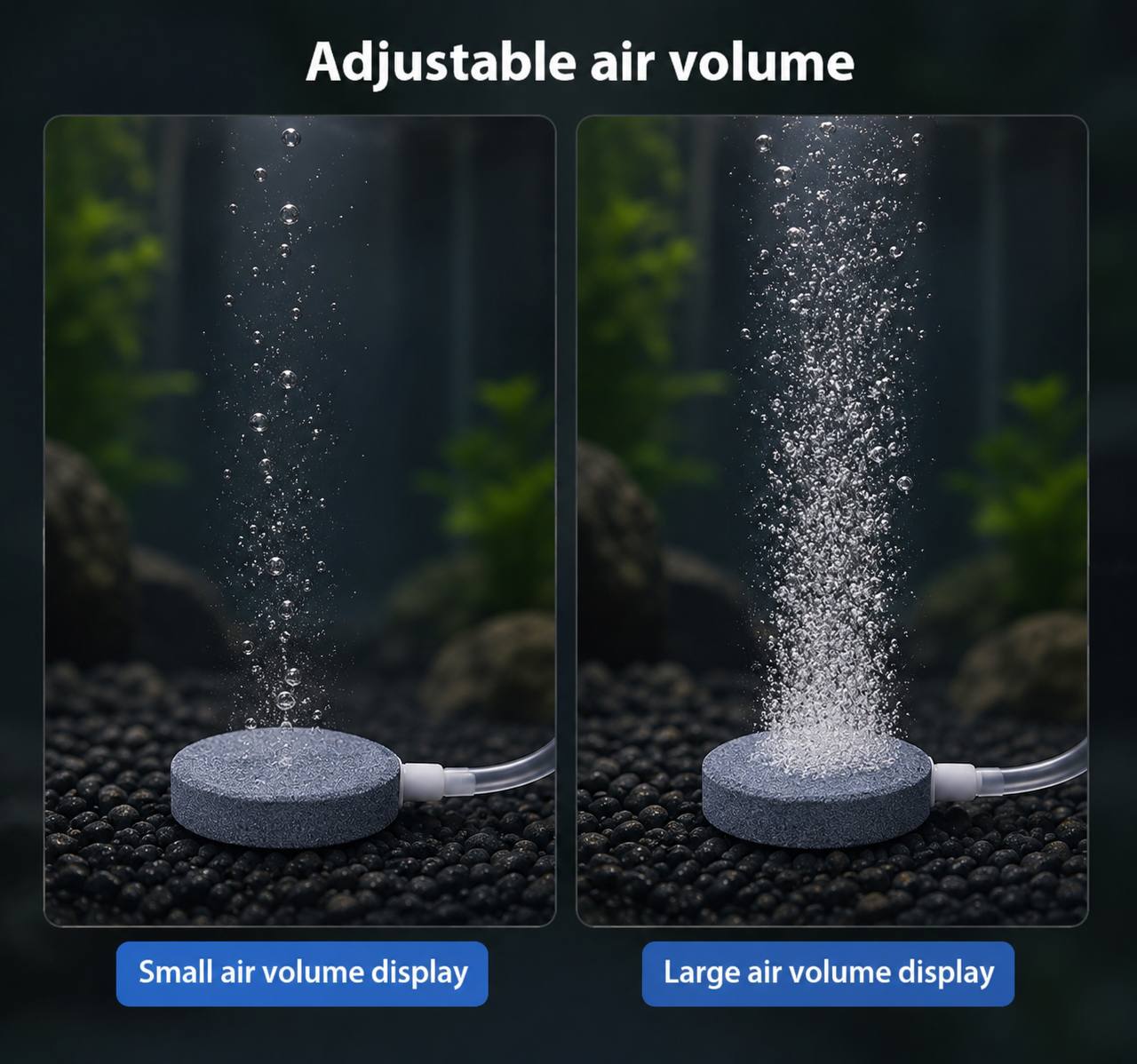 Rund luftsten 4 cm grå til akvarie og luftpumpe hos Aqualand