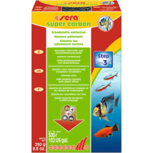 Sera Super Carbon 250 g aktivt kul til akvariefilter til fjernelse af medicinrester og misfarvning