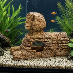 Akvariedekoration Egyptisk Sfinx 20 cm med skjulested til fisk og rejer