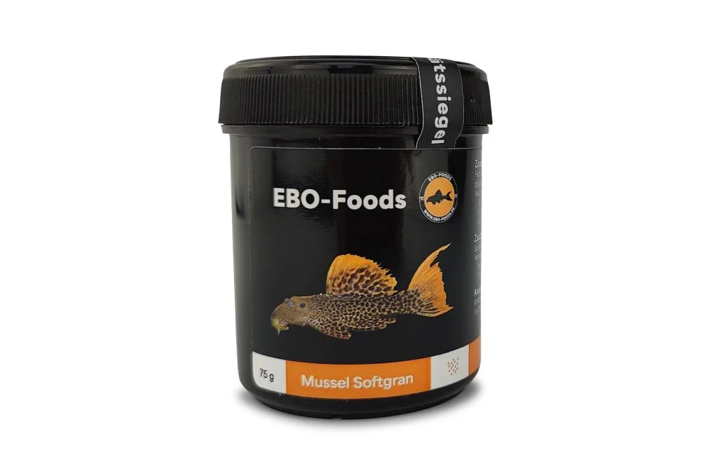 EBO Mussel Softgran Premium 75 g proteinrigt fiskefoder med grønlæbet musling til Hypancistrus og L-maller