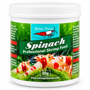 Shrimps Forever Spinach 30 g naturligt spinatfoder til akvarierejer og bundfisk med spirulina, vitaminer og mineraler