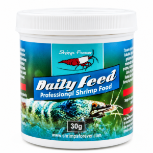 Shrimps Forever Daily Feed 30 g naturligt dagligt rejefoder med spirulina, vitaminer og plantebaserede ingredienser