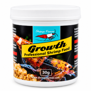 Shrimps Forever Growth 30 g proteinrigt vækstfoder til akvarierejer med spirulina, vitaminer, calcium og mineraler