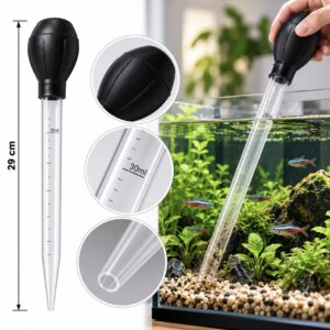 Multifunktionel akvariepipette 29 cm 30 ml til fodring, dosering og rengøring af akvarium