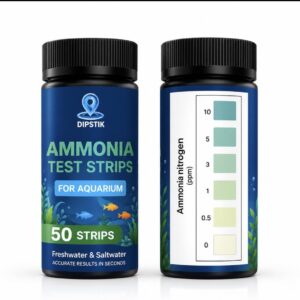 NH3/NH4 ammoniak teststrimler til akvarium med 50 teststrimler og farveskala 0–10 mg/L