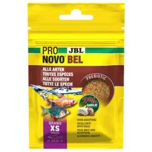 JBL PRONOVO BEL GRANO XS 20 ml granulatfoder til små akvariefisk på 3–5 cm, synkende fiskefoder med præbiotiske fibre og naturlige ingredienser