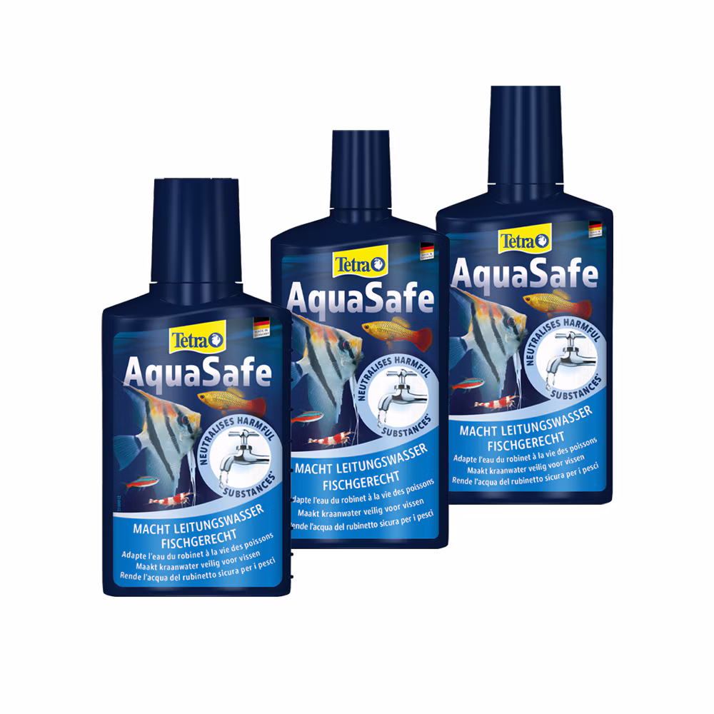 Tetra AquaSafe 250 ml vandbehandling til ferskvandsakvarium, gør postevand egnet til akvariefisk